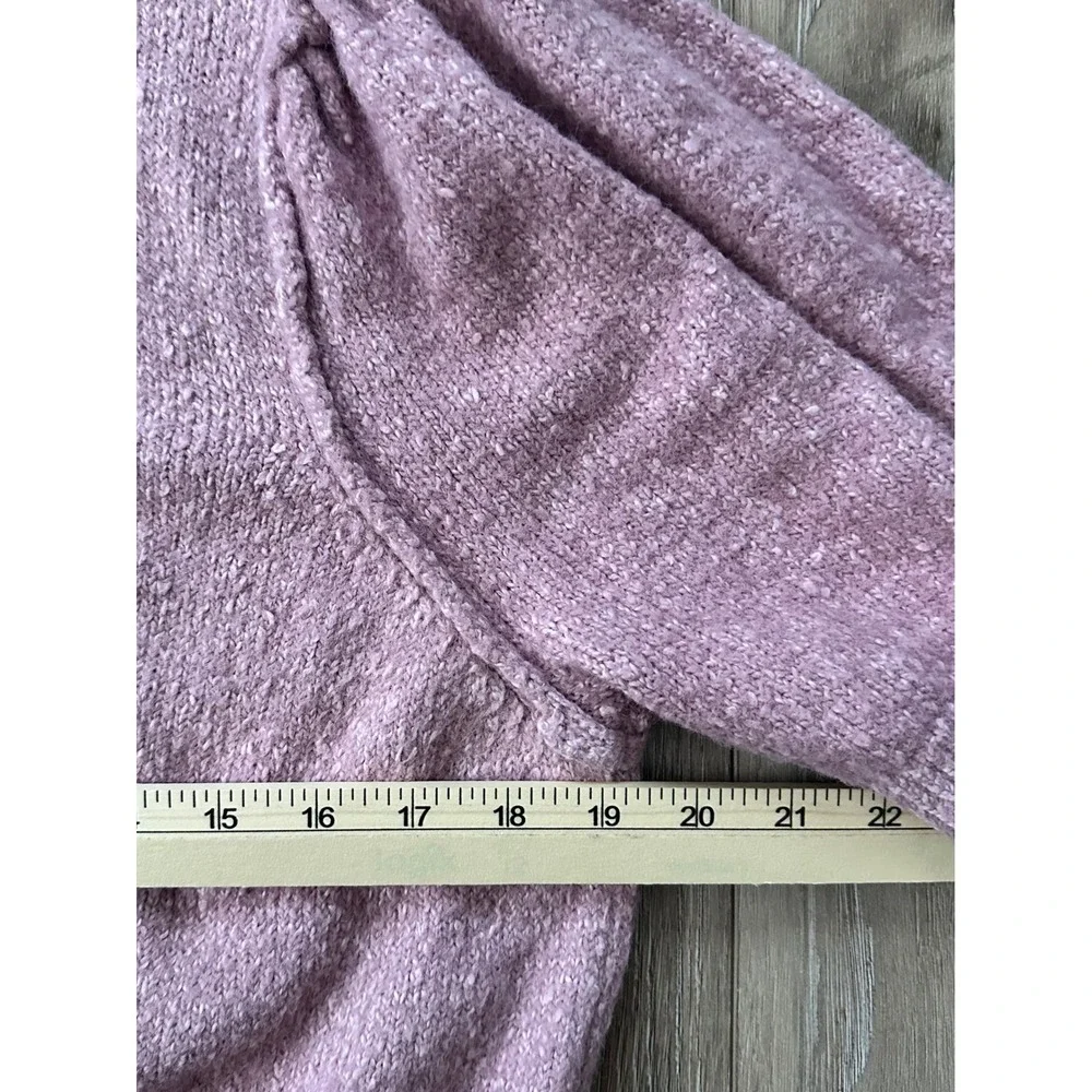 Free People Pink Puff Sleeve Mock Neck Crop Top Sweater Medium Coquette Ballet